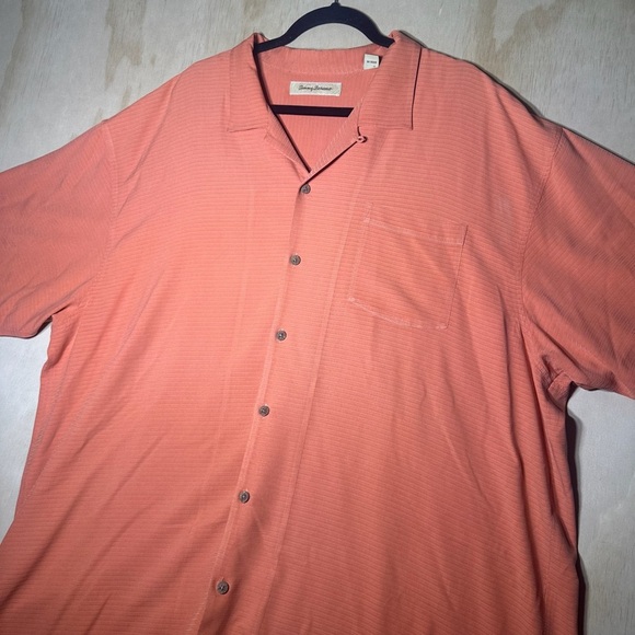 Tommy Bahama 100% Silk Button Down Short Orange Men’s XXL - Picture 3 of 9